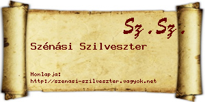 Szénási Szilveszter névjegykártya